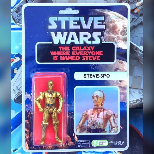 funny counterfeit toys - Steve Wars The Galaxy Where Everyone Is Named Steve Steve3PO 34 Warning changer plant Ages 4 and up Unit ST3V3.1 A