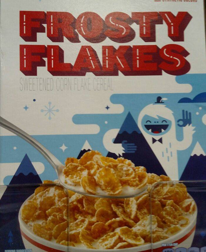junk food - Frosty Fants Sweetened Cornflake Cereal Servis Sugestion