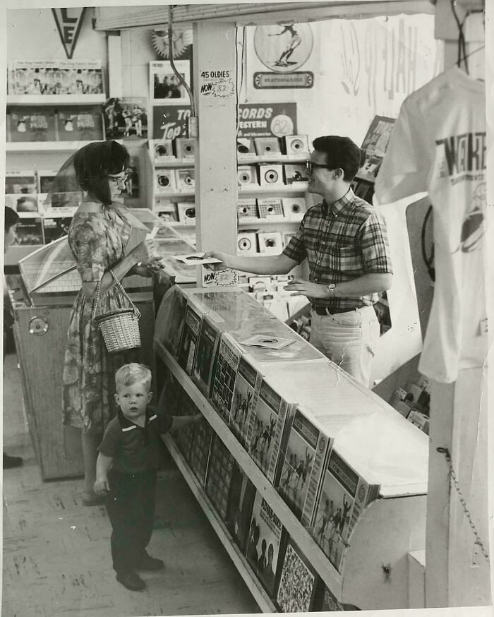 1964, My Dad Working At The Original Tower Records In Sacramento, California