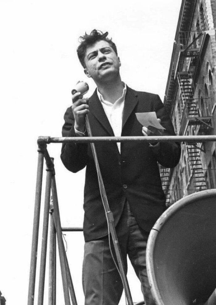 My Dad 1969 Bronx, NY. Speaking Against The Vietnam War. He Became An Anthropologist/Archeologist, Was Taken Hostage On 2 Separate Digs, Saw A Man Trampled By Water Buffalo, Crawled Into A Leopard Den For Ancient Pottery And So Much More. He Was My Own Indiana Jones