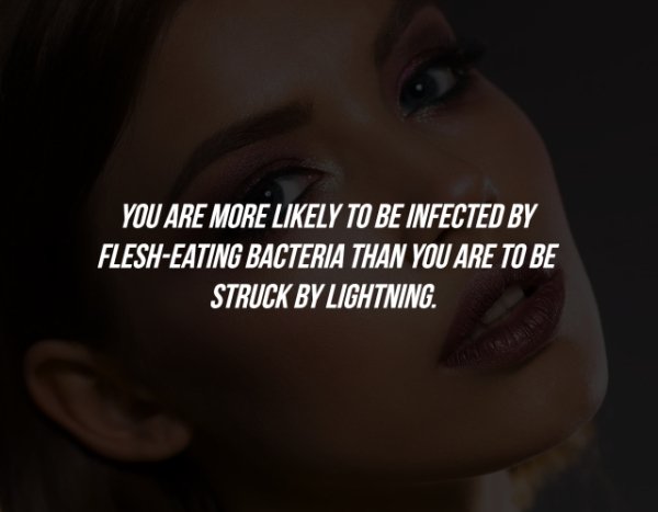 eyelash - You Are More ly To Be Infected By FleshEating Bacteria Than You Are To Be Struck By Lightning.