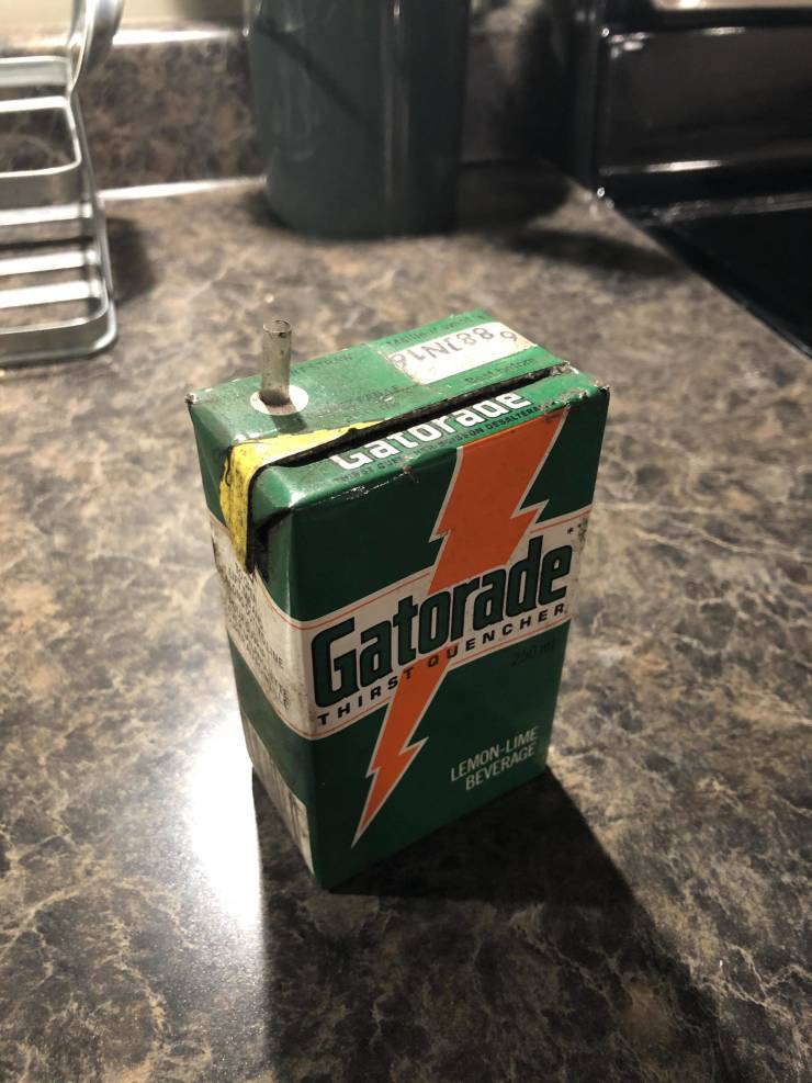 “I work for the railway and found this Gatorade carton in near mint condition in a tunnel. Date on the top says June 16, 1988.”
