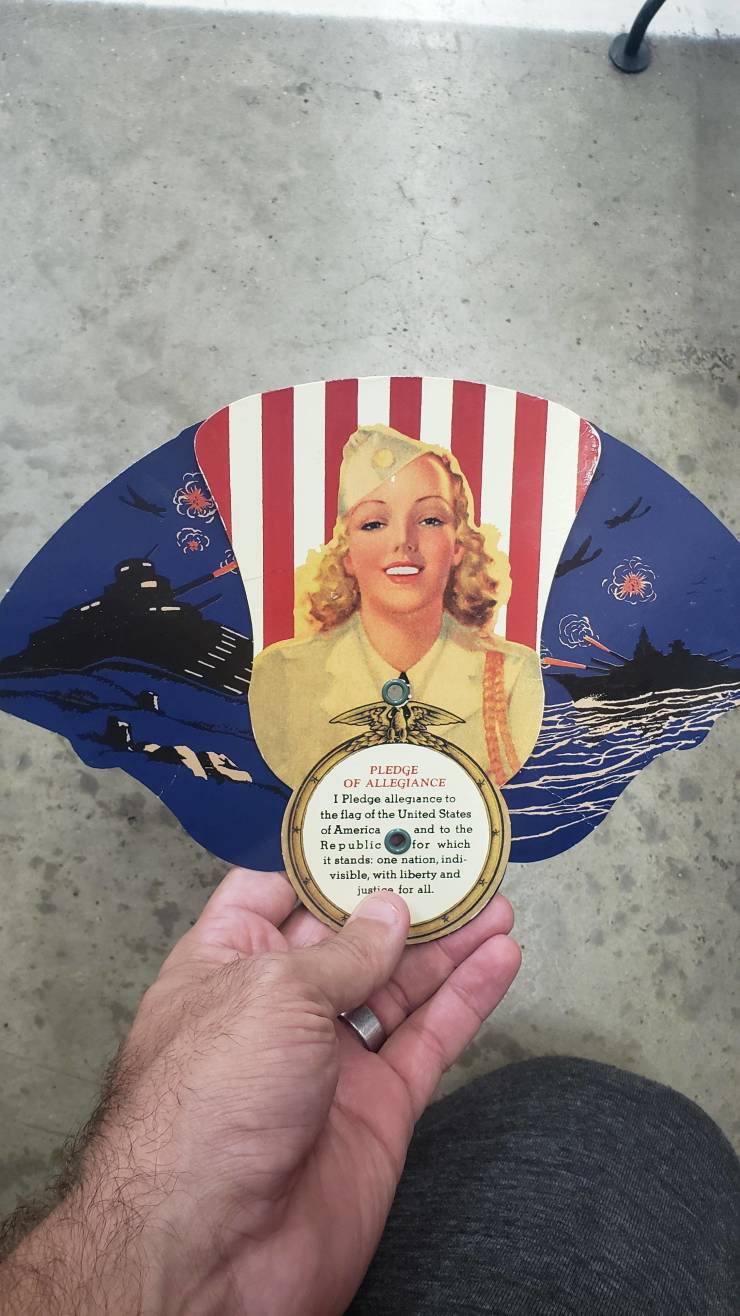 “Old folding fan without “under God” in the Pledge of Allegiance”