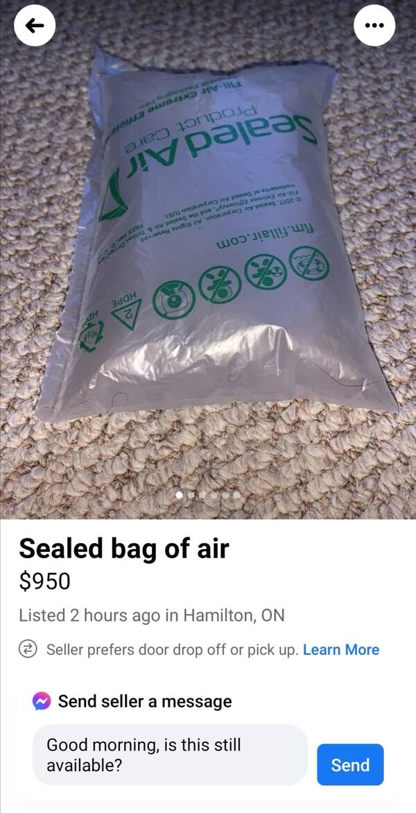 water - Extreme All Rights Reserved and the Sealed Air Tp FilAir Product Care Sealed Air trademarks of Seed Ar Corporation Us Fare flm.fillair.com Hdpe Hp Sealed bag of air $950 Listed 2 hours ago in Hamilton, On Seller prefers door drop off or pick up. L