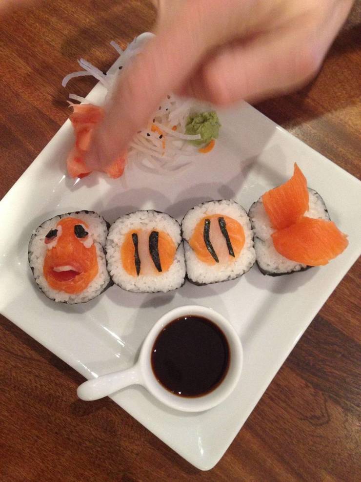 random photos and cool pics - found nemo sushi -