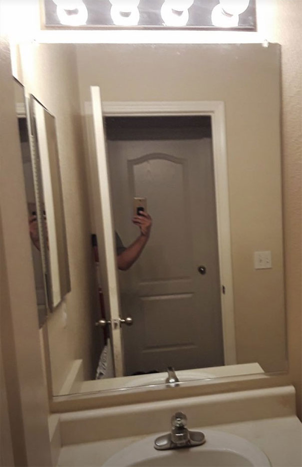 taking a picture of a mirror