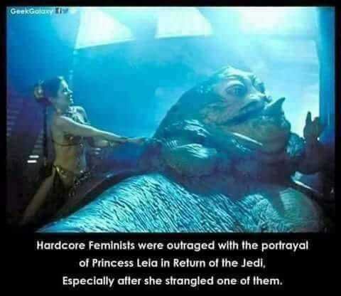 leia kills jabba - GeekGalaxy Hardcore Feminists were outraged with the portrayal of Princess Lela in Return of the Jedi. Especially after she strangled one of them.
