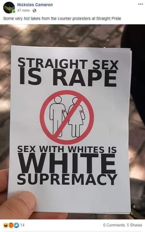 poster - Nickolas Cameron 47 mins Some very hot takes from the counter protesters at Straight Pride Irakaste Sex With White Sis White 6 5