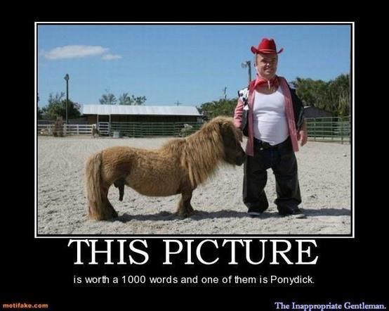 wee man - This Picture is worth a 1000 words and one of them is Ponydick, motifake.com The Inappropriate Gentleman.