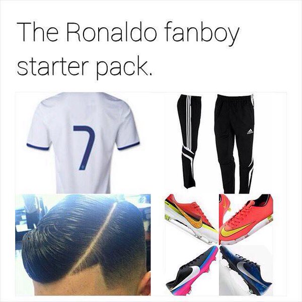 ronaldo starter pack - The Ronaldo fanboy starter pack.