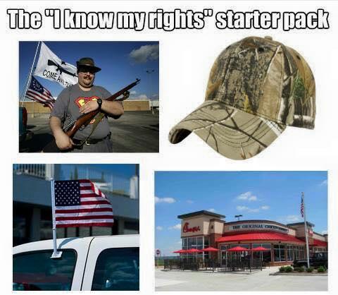 gun starter pack meme - The I know my rights" starter pack