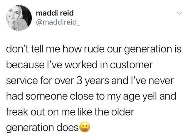 im not jealous flavio im gay - maddi reid don't tell me how rude our generation is because I've worked in customer service for over 3 years and I've never had someone close to my age yell and freak out on me the older generation does