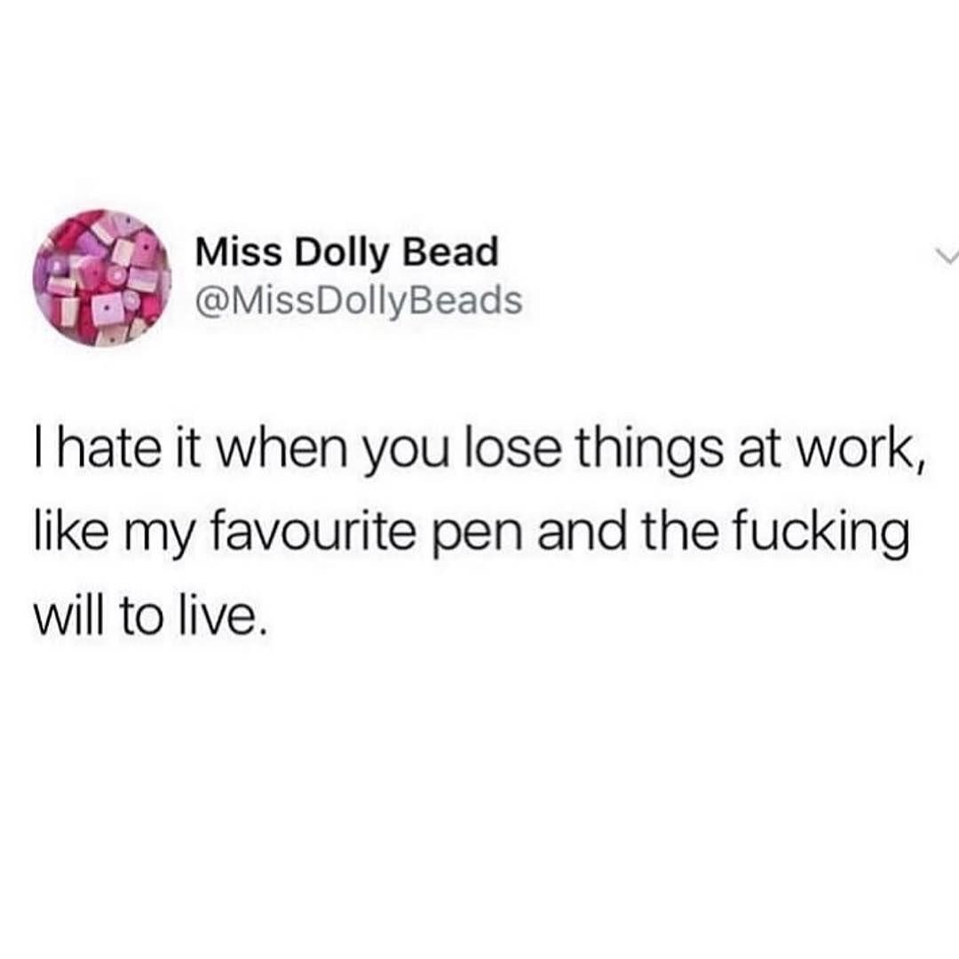 cucumber melon or warm vanilla meme - Miss Dolly Bead Thate it when you lose things at work, my favourite pen and the fucking will to live.
