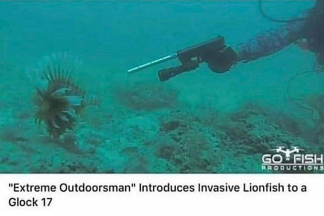 divemaster - Go Fish Productions "Extreme Outdoorsman" Introduces Invasive Lionfish to a Glock 17