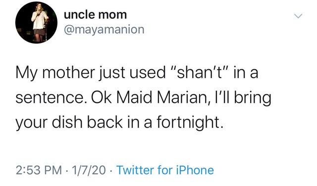 james gunn pedo tweets - uncle mom My mother just used "shan't" in a sentence. Ok Maid Marian, I'll bring your dish back in a fortnight. 1720 Twitter for iPhone