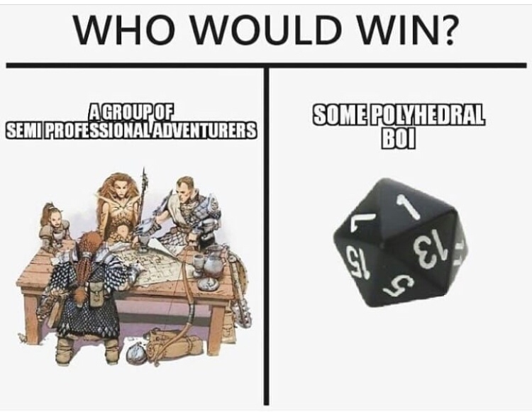 dungeons and dragons - Who Would Win? Agroup Of Semiprofessional Adventurers Some Polyhedral Bou