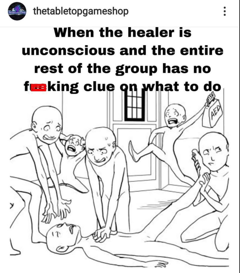 friend group funny drawing poses - thetabletopgameshop When the healer is unconscious and the entire rest of the group has no feking clue on what to do