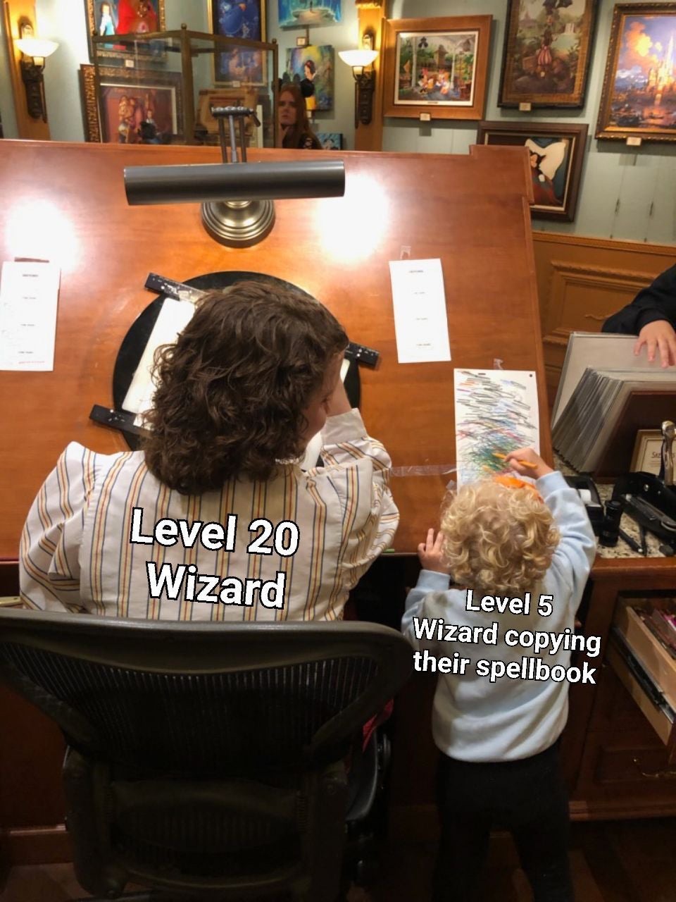 sitting - Level 20 Wizard Level 5 Wizard copying their spellbook