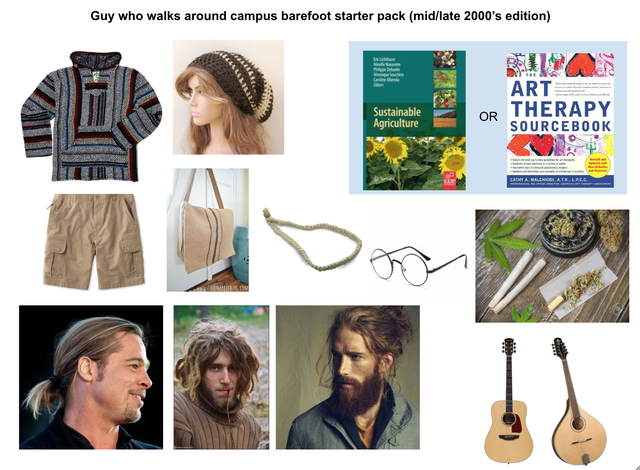 hair coloring - Guy who walks around campus barefoot starter pack midlate 2000's edition Art Therapy Sourcebook Sustainable Agriculture Or