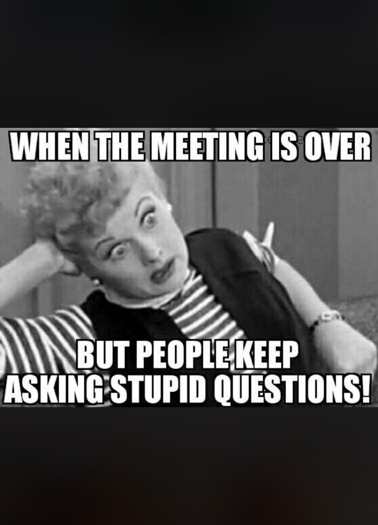 photo caption - When The Meeting Is Over Limbut People Keep Asking Stupid Questions!