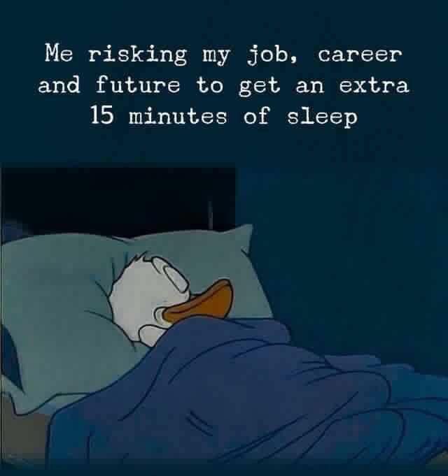 thats me quotes - Me risking my job, career and future to get an extra 15 minutes of sleep