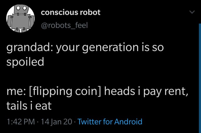 windows presentation foundation unleashed - Oo conscious robot grandad your generation is so spoiled me flipping coin heads i pay rent, tails i eat 14 Jan 20. Twitter for Android,