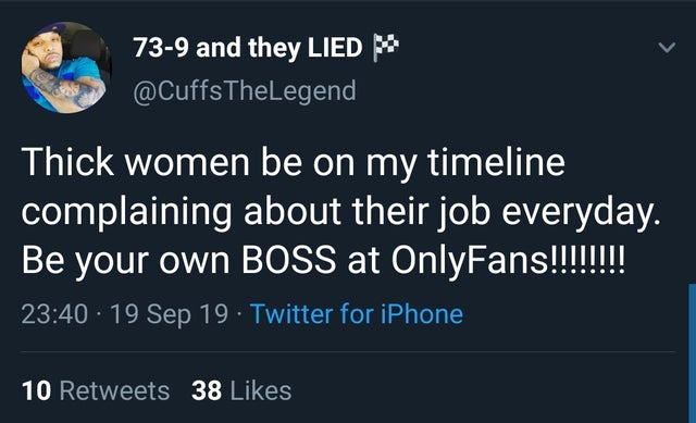 igbo proverb - 739 and they Lied TheLegend Thick women be on my timeline complaining about their job everyday. Be your own Boss at OnlyFans!!!!!!!! 19 Sep 19 Twitter for iPhone 10 38