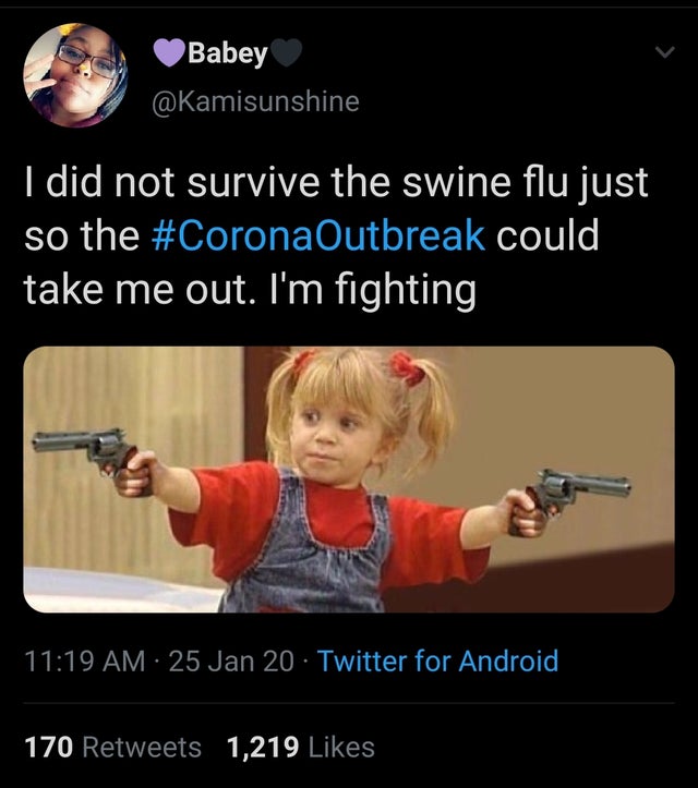 you see ads for something you only thought about - Babey I did not survive the swine flu just so the could take me out. I'm fighting 25 Jan 20. Twitter for Android 170 1,219