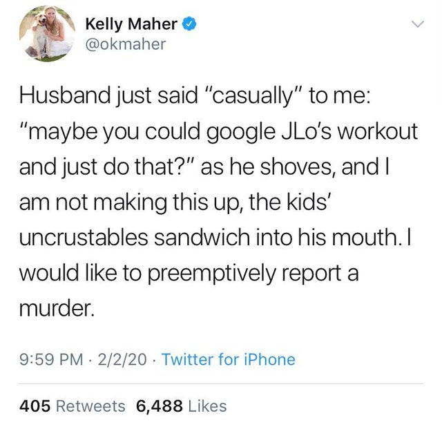 Stream cipher - Kelly Maher Husband just said  casually to me maybe you could google JLo's workout and just do that?" as he shoves, and I am not making this up, the kids' uncrustables sandwich into his mouth. would to preemptively report a murder. 2220 Tw