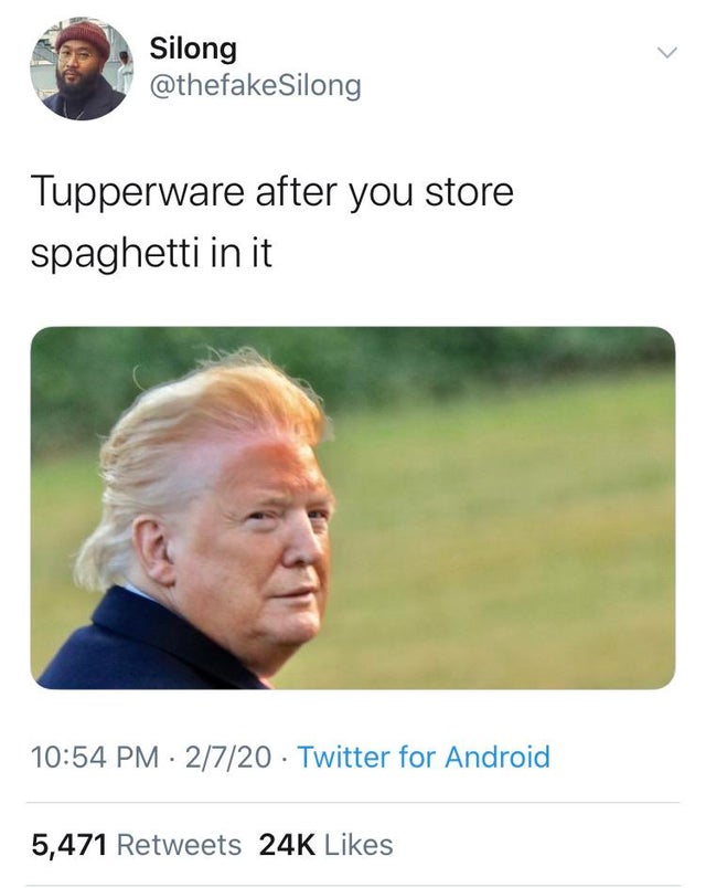photo caption - Silong Tupperware after you store spaghetti in it 2720 Twitter for Android 5,471 24K