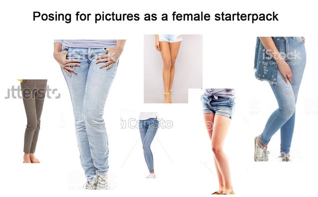 jeans - Posing for pictures as a female starterpack by Go uttersts Cups to