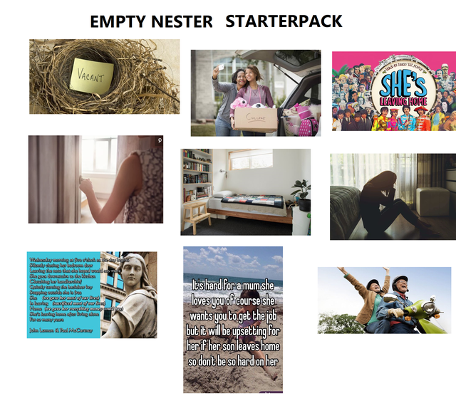 media - Empty Nester Starterpack Vacant San It's hard for amun she loves you of course she wants you to get the job but it will be upsetting for her if her son leaves home so dont be so hard on her