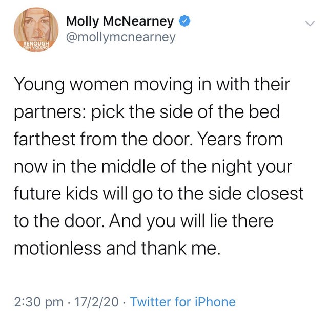 kfc proposal twitter - Molly McNearney Jenough Young women moving in with their partners pick the side of the bed farthest from the door. Years from now in the middle of the night your future kids will go to the side closest to the door. And you will lie 