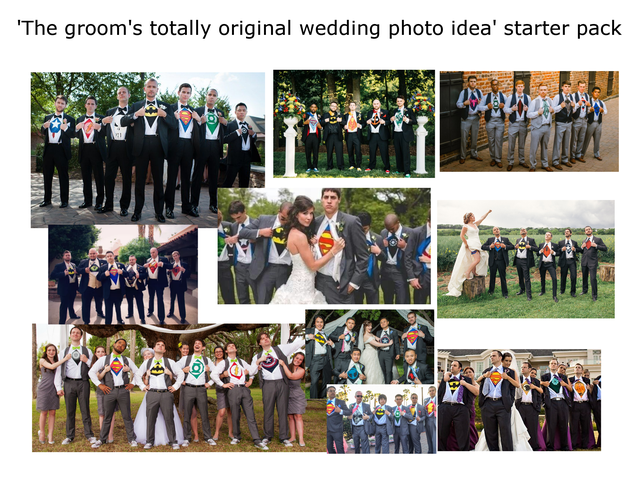 community - 'The groom's totally original wedding photo idea' starter pack