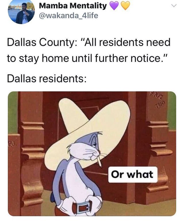 curablarını cıkra - Mamba Mentality Dallas County "All residents need to stay home until further notice." Dallas residents Or what