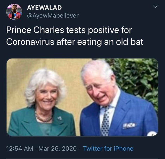 charles and camilla - Prince Charles tests positive for Coronavirus after eating an old bat