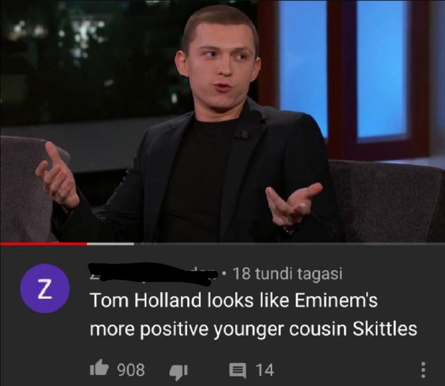tom holland skittles meme - Tom Holland looks like Eminem's more positive younger cousin Skittles