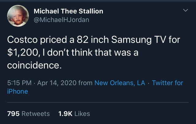 Costco priced a 82 inch Samsung Tv for $1,200, I don't think that was a coincidence.