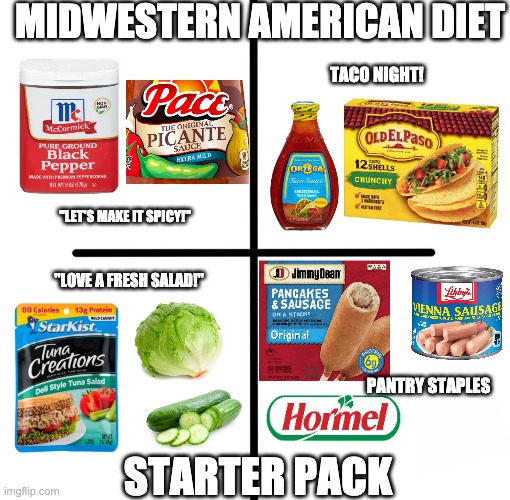 convenience food - Midwestern American Diet Taco Night! mc Pace McCormick Tue Original Picante Oldelpaso Pure Ground Black Sauce Bitraries Pepper Ord 12 Smells Crunchy Wiwib Let'S Make It Spicyt Os