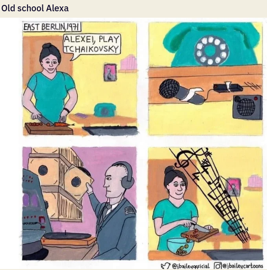 cartoon - Old school Alexa East Berlin,1971 Alexei, Play Tchaikovsky Olejbaileycartoons