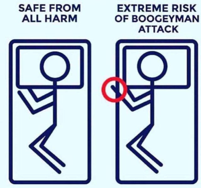Humour - Safe From All Harm Extreme Risk Of Boogeyman Attack