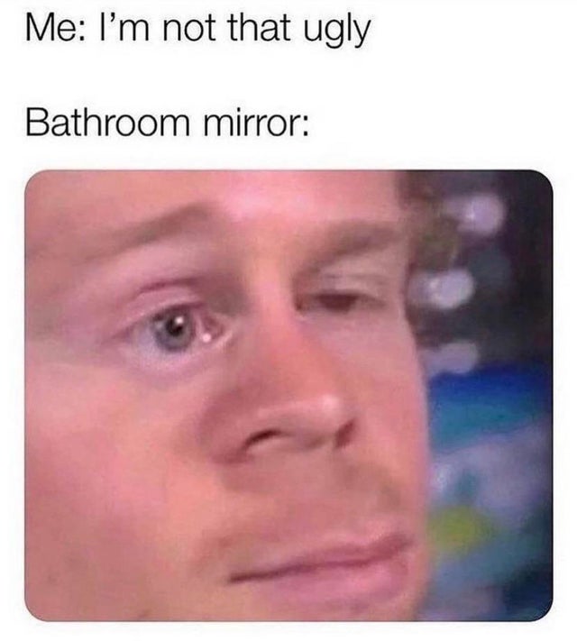 ugly memes instagram - Me I'm not that ugly Bathroom mirror