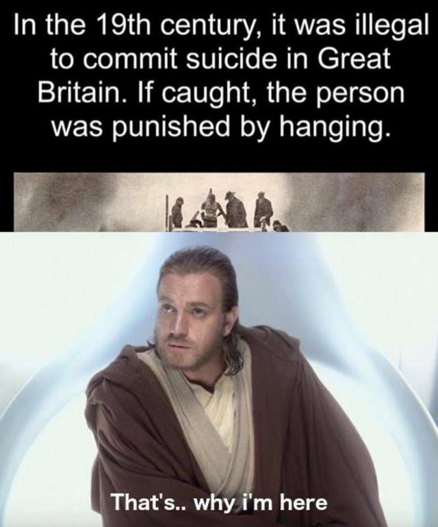hang in there memes - In the 19th century, it was illegal to commit suicide in Great Britain. If caught, the person was punished by hanging. That's.. why i'm here