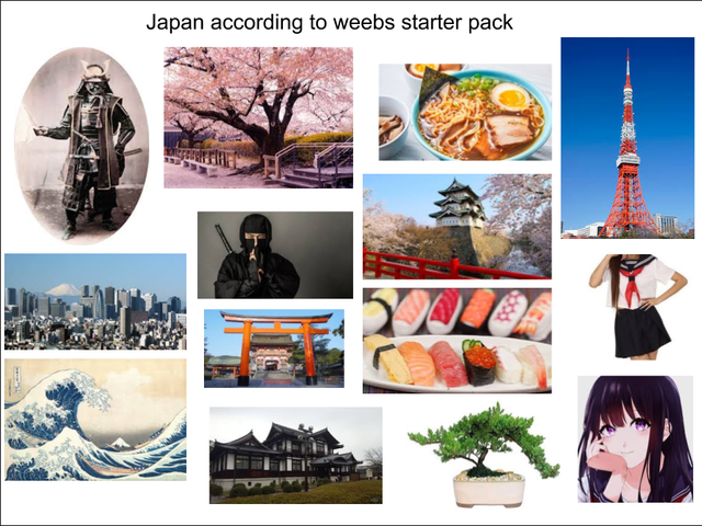collage - Japan according to weebs starter pack Kie