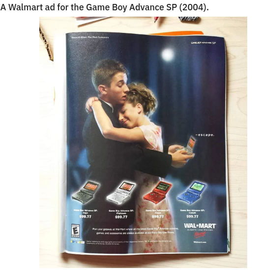 game boy sp print ad - A Walmart ad for the Game Boy Advance Sp 2004. Goe Game Boys escape. same da $99.77 $99.77 $98.77 $99.77 Walmart Momens