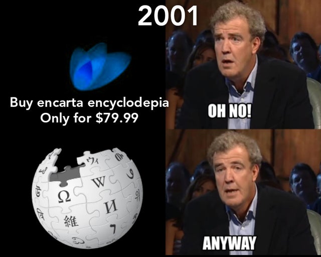 oh no anyways - 2001 Buy encarta encyclodepia Only for $79.99 Oh No! 0 W 12 29 ter 7 Anyway