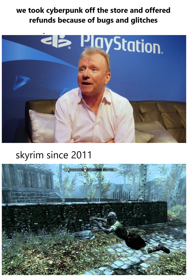 water - We took cyberpunk off the store and offered refunds because of bugs and glitches ab. PlayStation skyrim since 2011