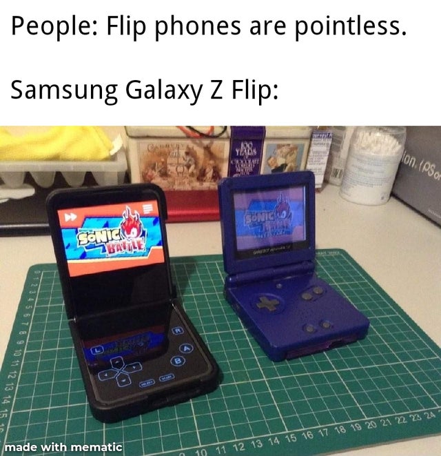 portable game console accessory - People Flip phones are pointless. Samsung Galaxy Z Flip Yals ion Ps or Sonic Sonic Zbavile B 11 12 13 14 made with mematic 10 11 12 13 14 15 16 17 18 19 20 21 22 23 24