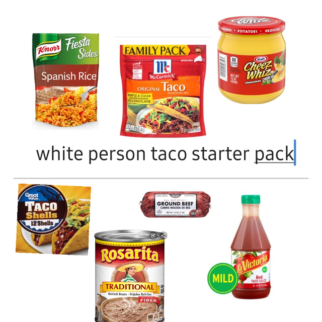 funny starter pack memes - white person taco starter pack