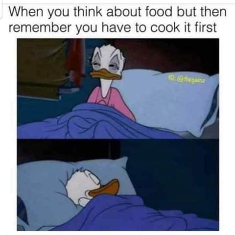 donald duck meme - When you think about food but then remember you have to cook it first 18